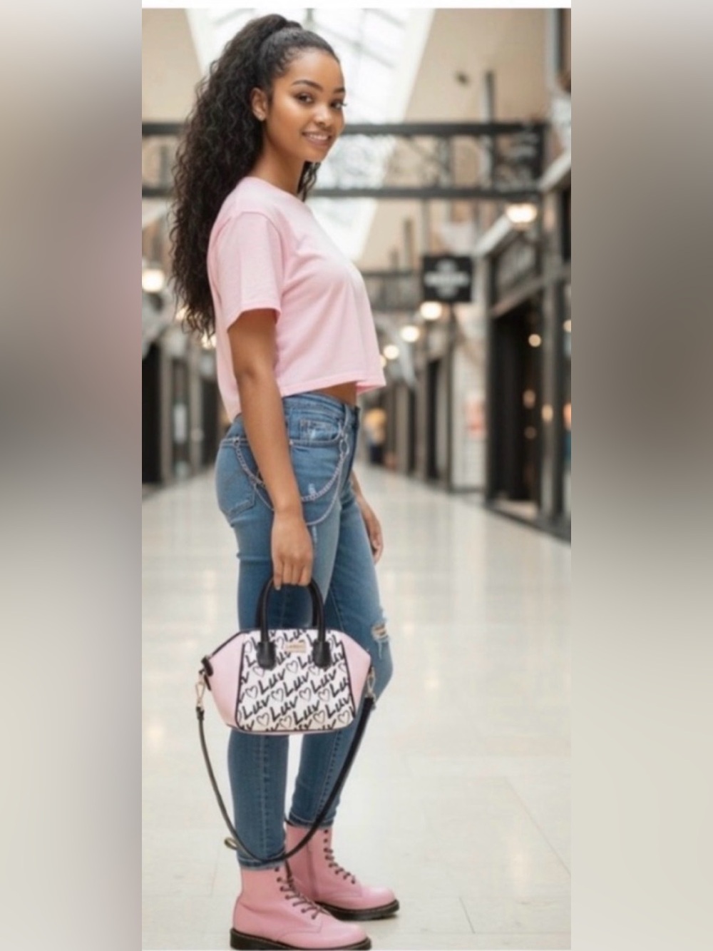 Betsey Johnson LUV crossbody or Top handle small bag with detachable strap